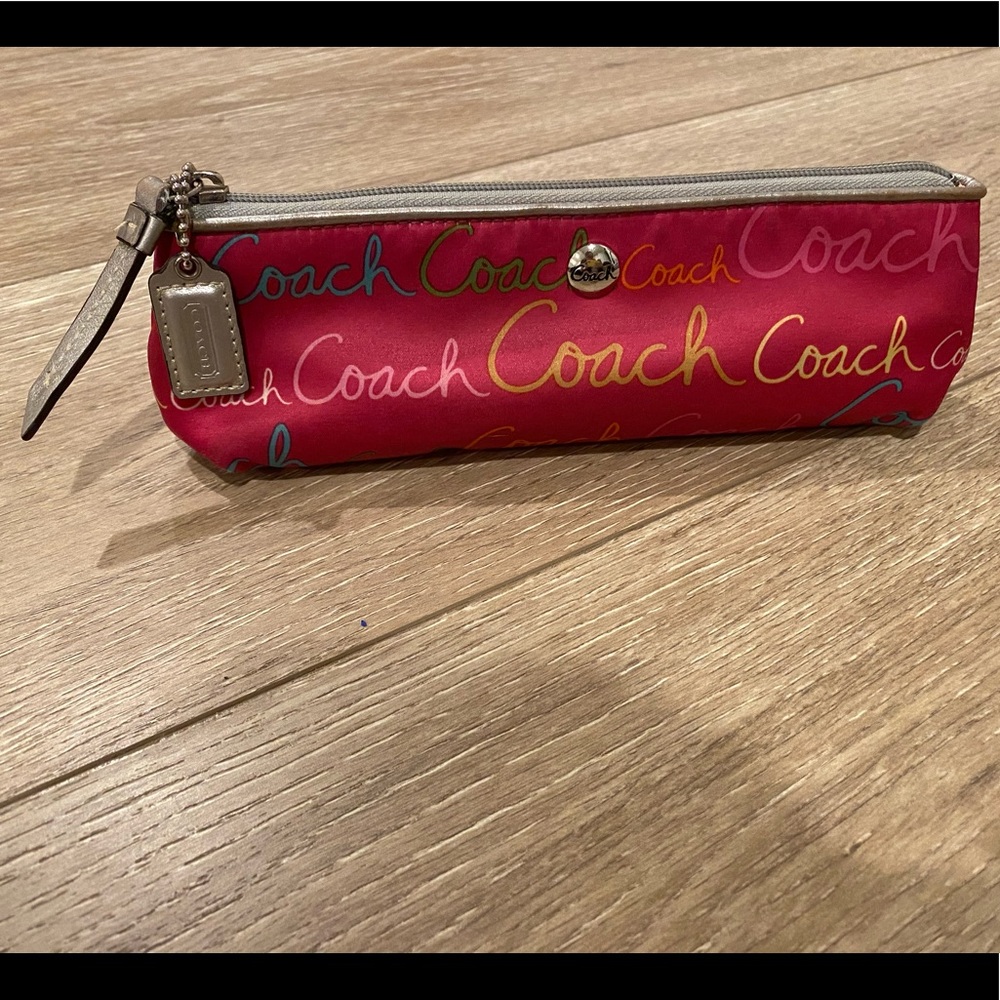 Hot Pink COACH Pencil Case / Brush Bag